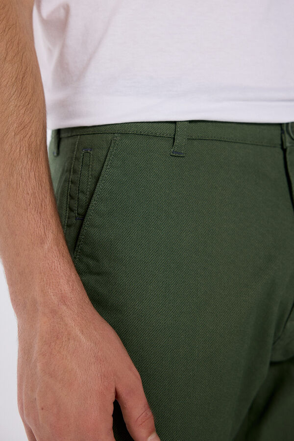 Springfield Pantalon chino slim fit vert