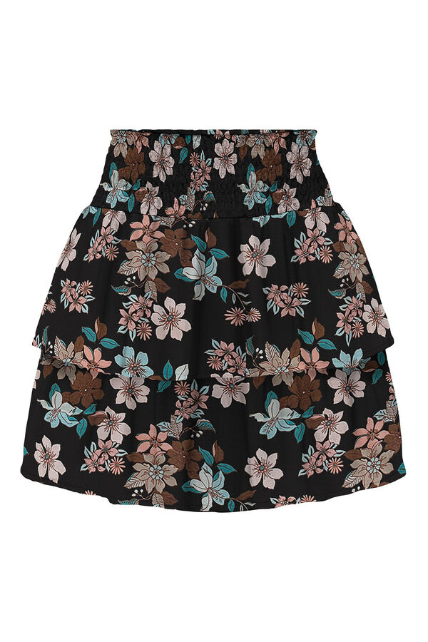 Springfield Shirred skirt with layers black