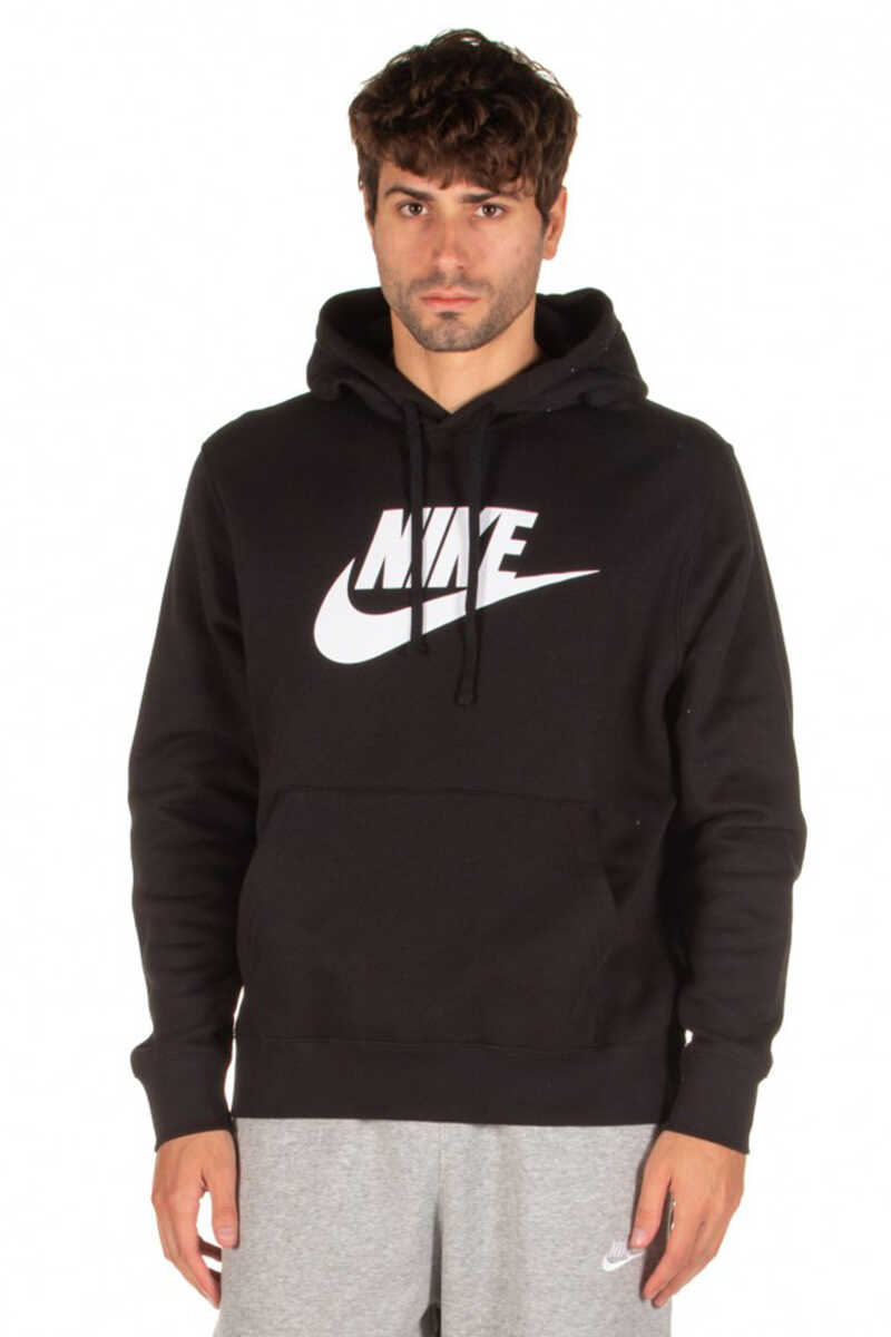 Sweat-shirt pour homme Nike Club Fleece - Noir/Blanc