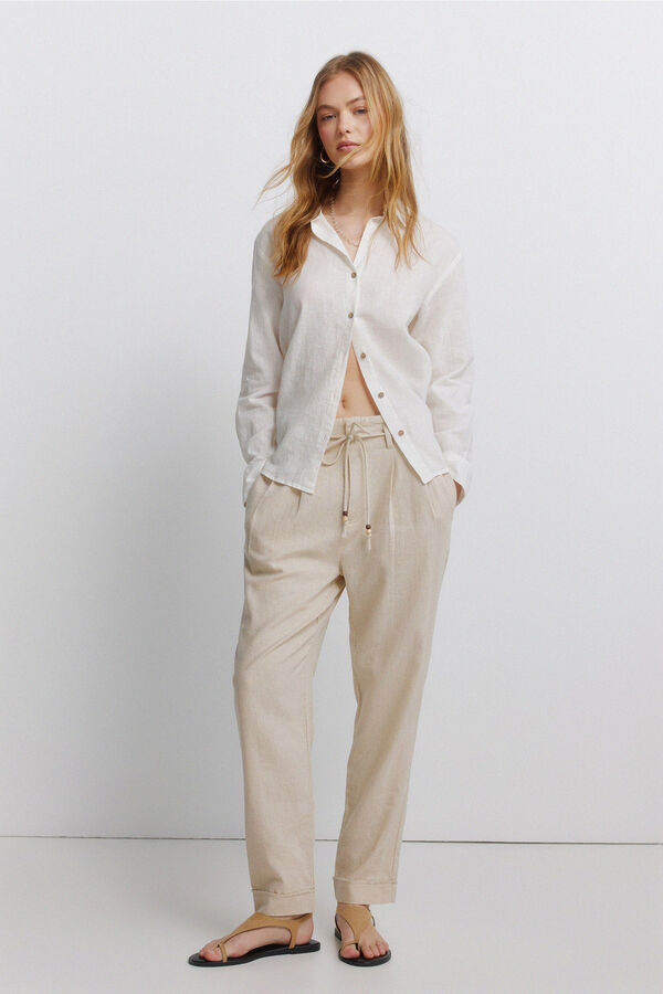 Springfield Linen trousers nude