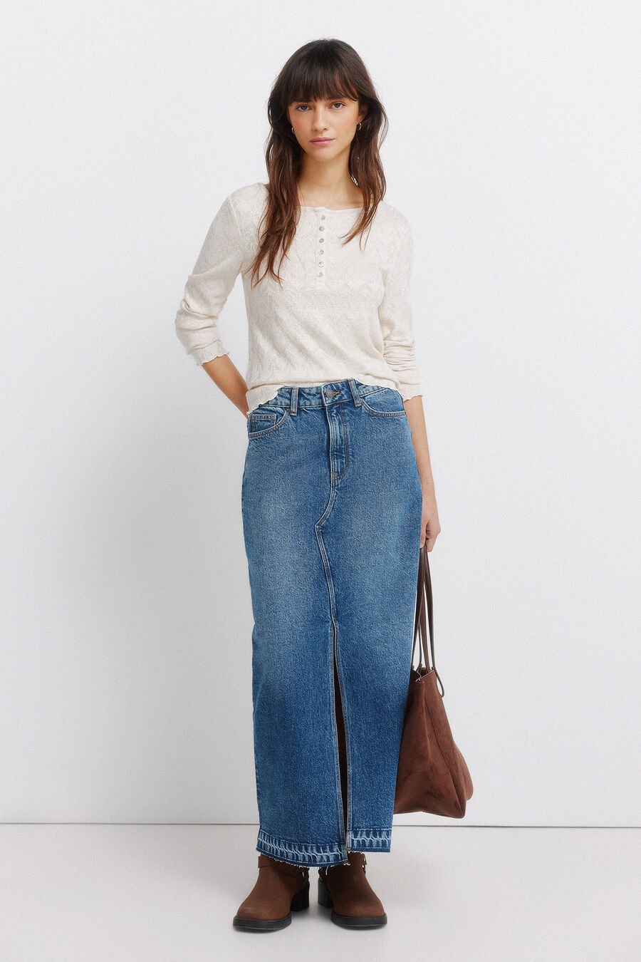 Falda vaquera midi