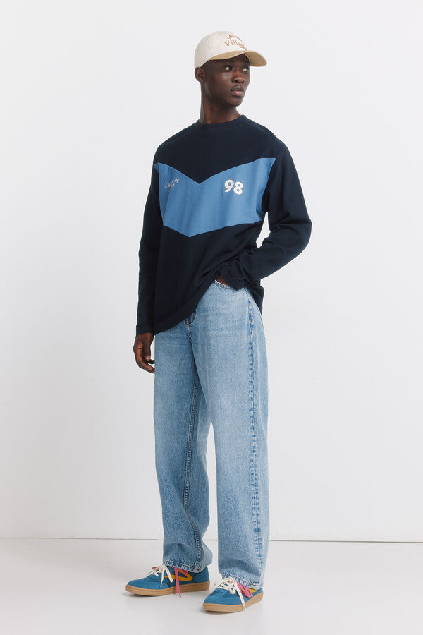 Springfield Majica od pikea dugih rukava Plava