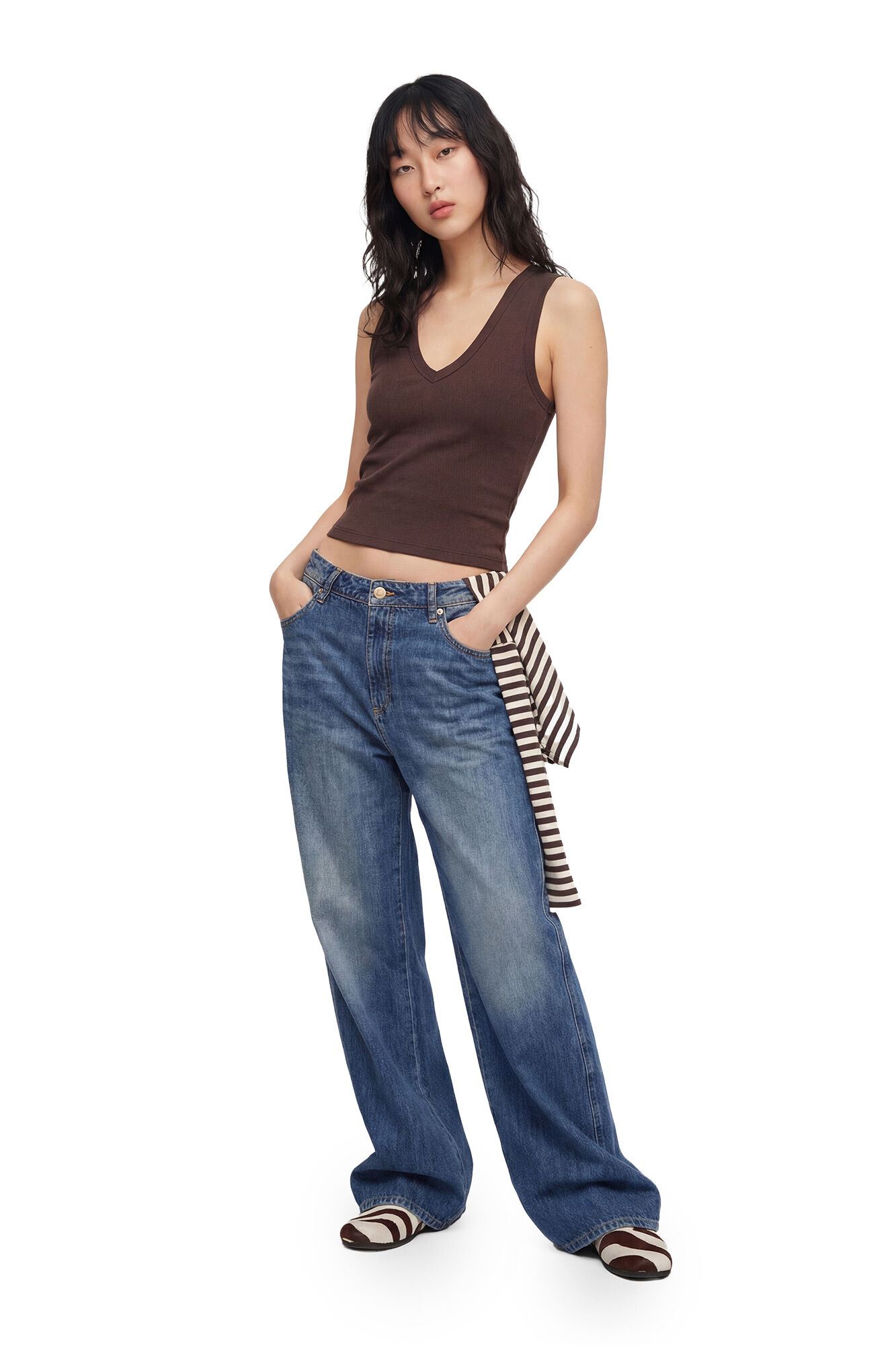 Koton Blusa cuello pico entallada
