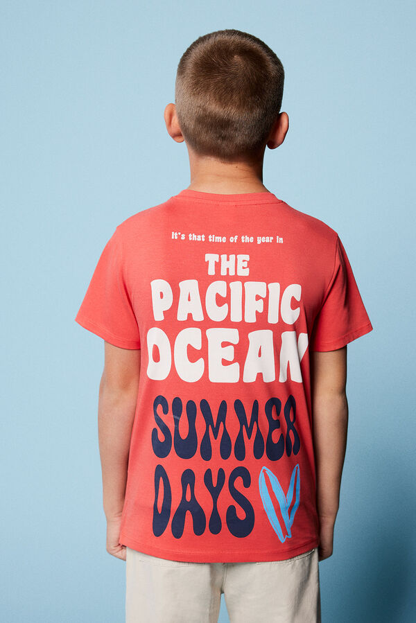 Springfield Camiseta "Pacific Ocean" niño estampado rojo