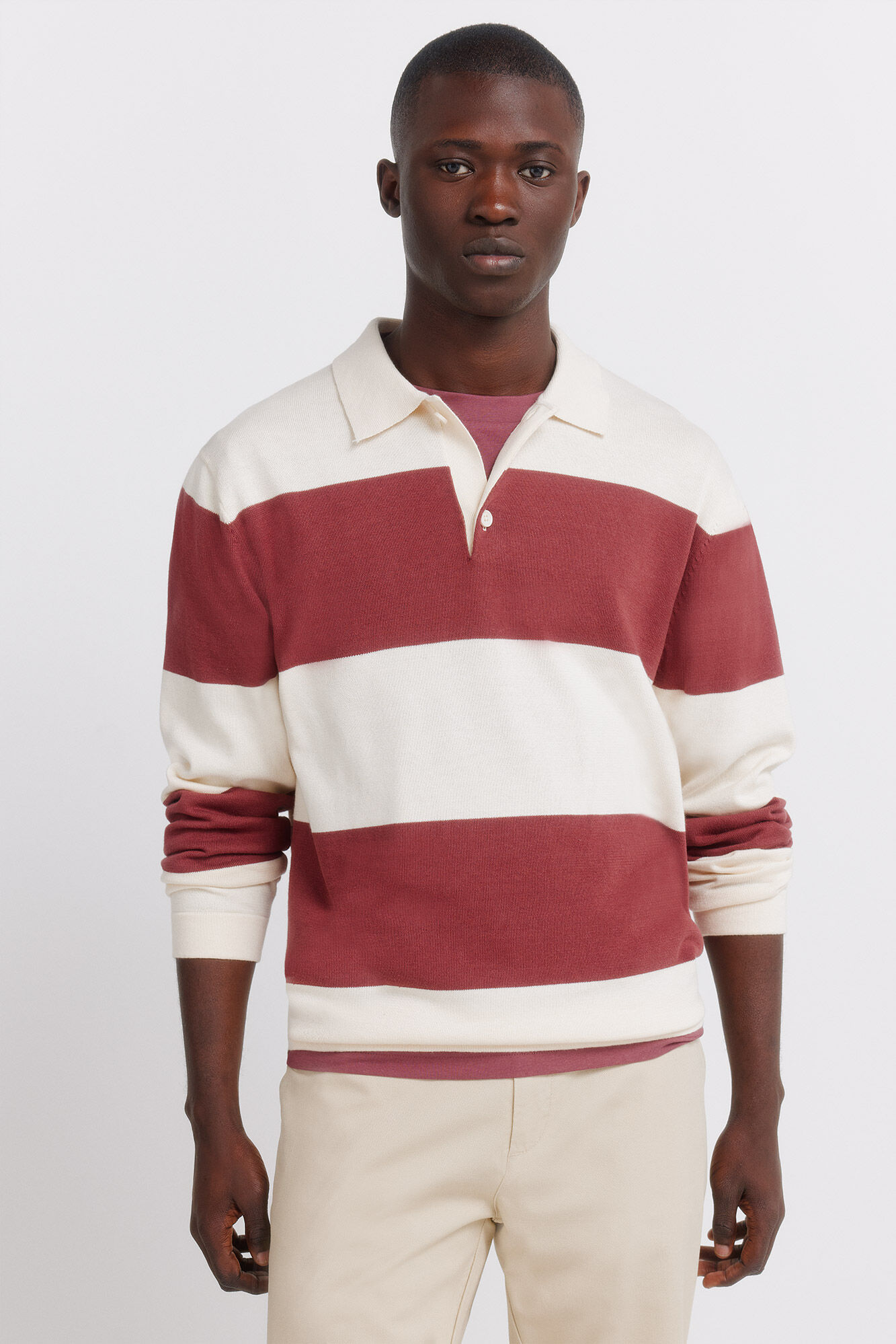 Springfield Colour block stripe polo shirt