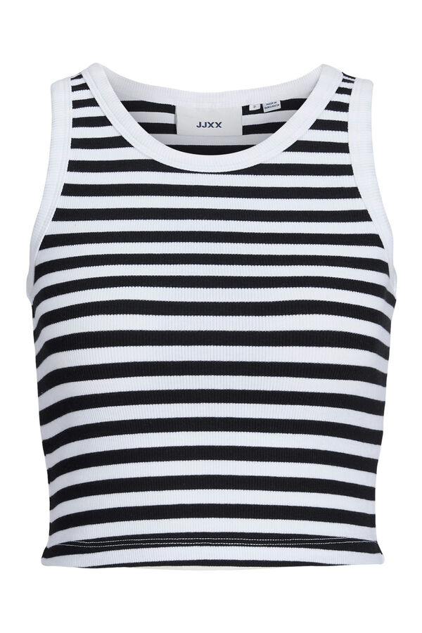Jack & Jones Top riscas com al&ccedil;as caneladas branco