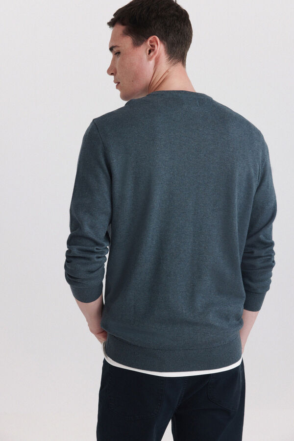 Springfield Pull basique col en V bleu