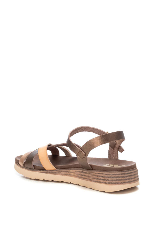 XTI Intertwined strap wedge sandal brown