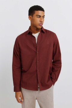 Springfield Linen overshirt with pocket red