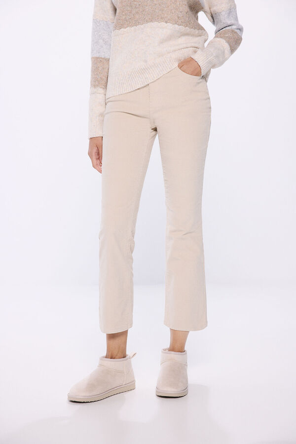 Springfield Corduroy kick flare trousers stone