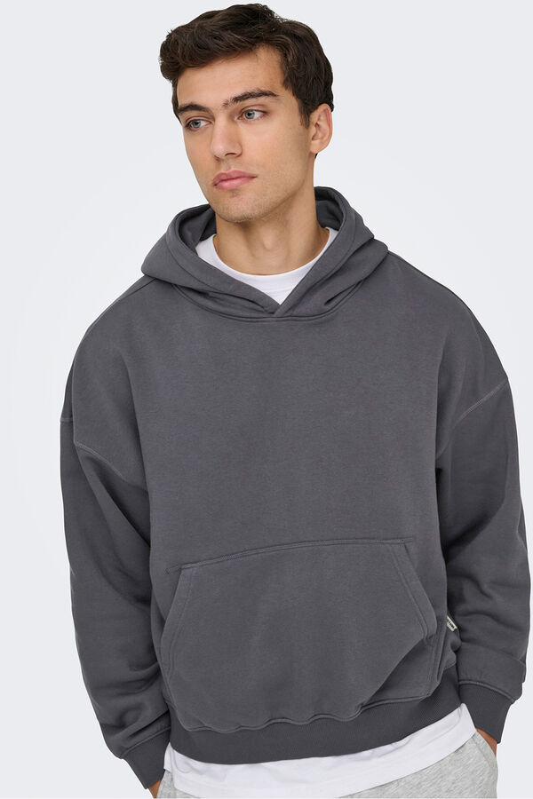 Only & Sons Sudadera con capucha. gris