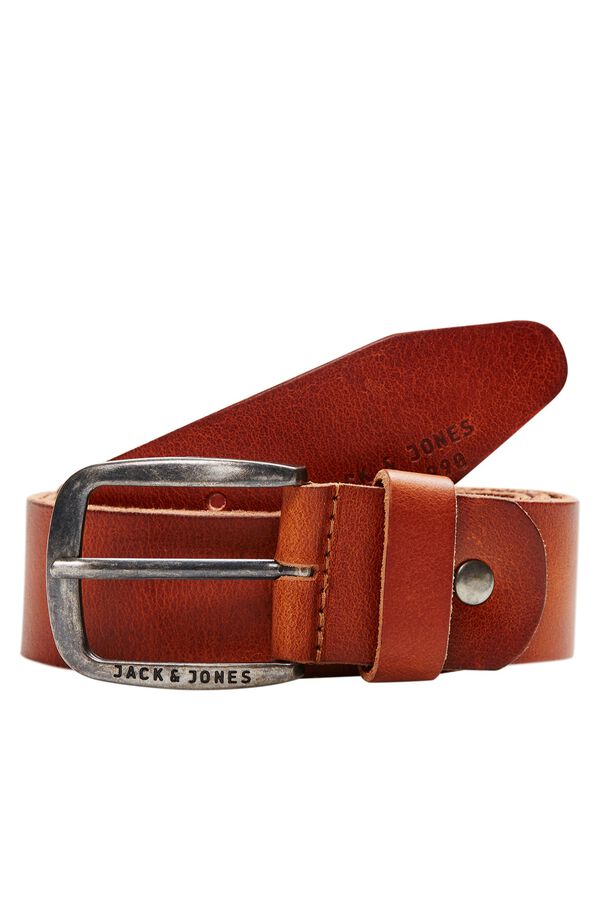 Jack & Jones 100% leather belt nude