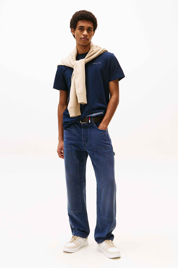 Tommy Jeans Camiseta slim manga corta azul