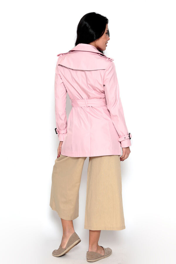 Springfield Buttoned trench coat with belt ružičasta