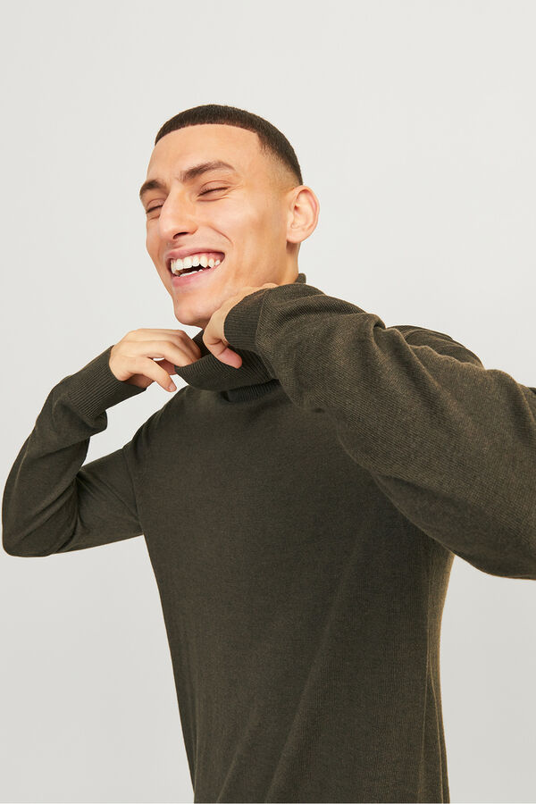 Jack & Jones Jersey b&aacute;sico de cuello alto verde