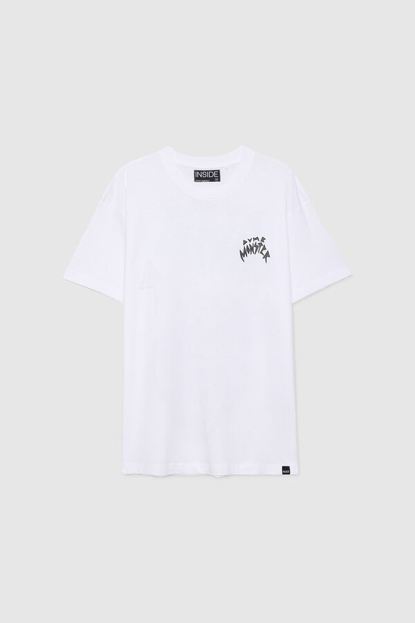 Springfield Camiseta com estampa de monstro branco