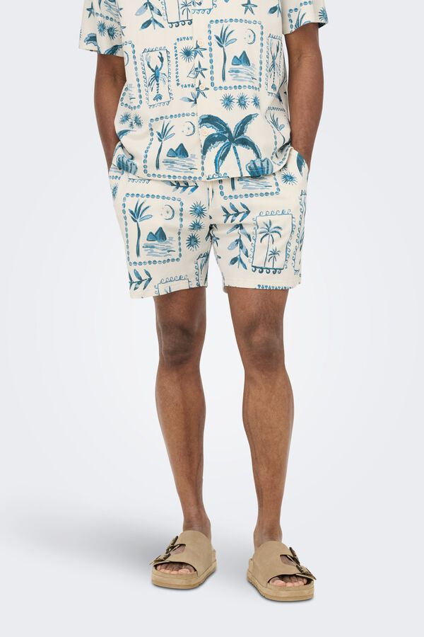 Only & Sons Textured Bermuda shorts white