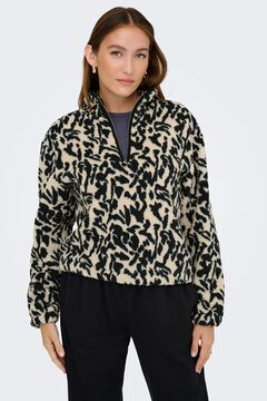 Only Teddy-Sweatshirt mit Animal-Print