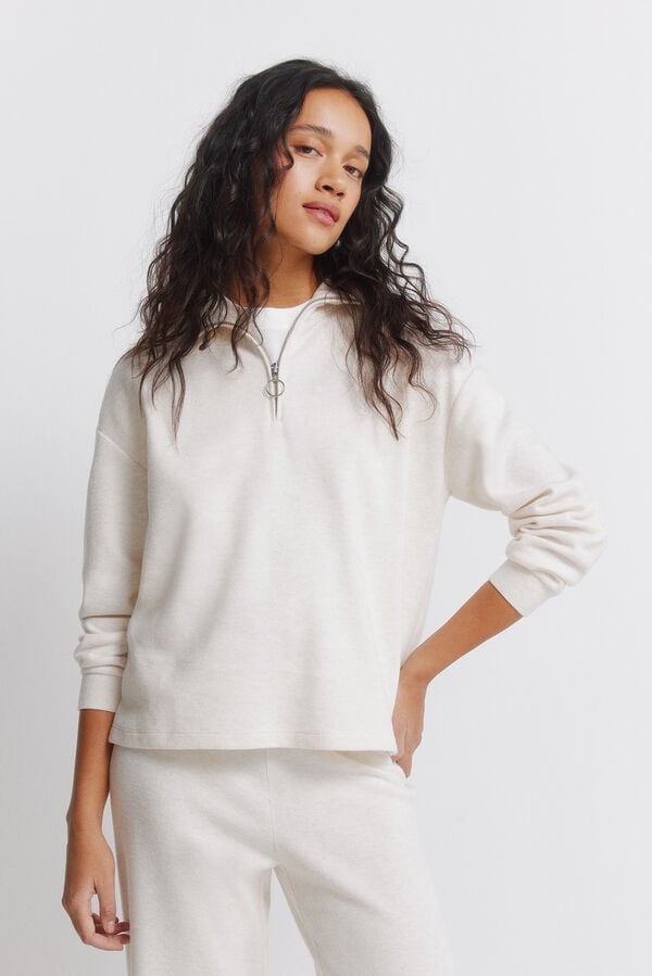 Springfield Zip - sweatshirt neck brown