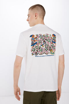 Springfield Camiseta Roots estampado multicolor marfil