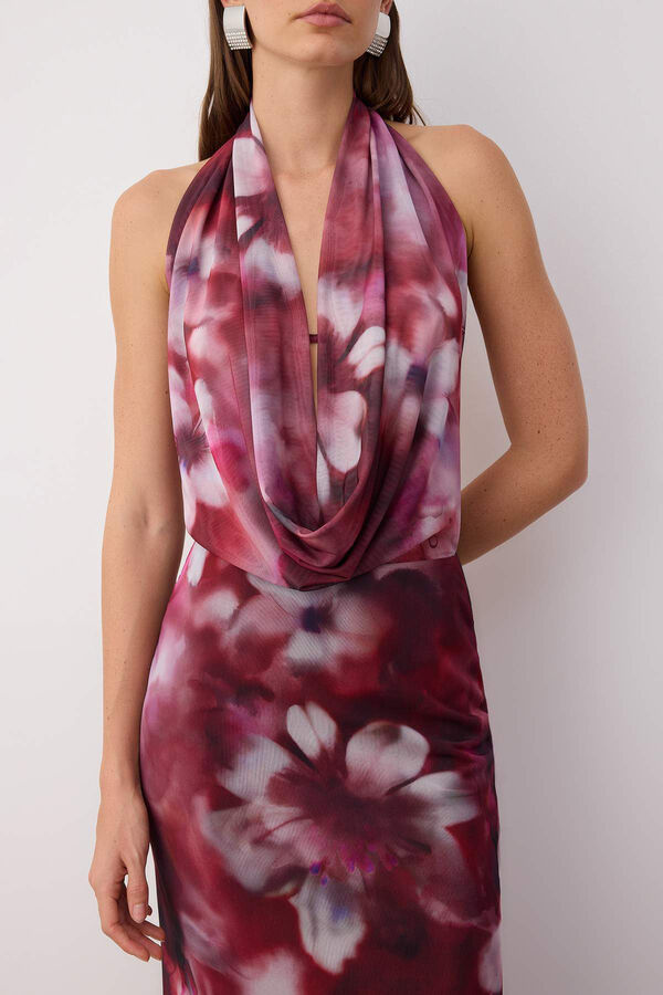 Trendyol Vestido espalda abierta estampado estampado