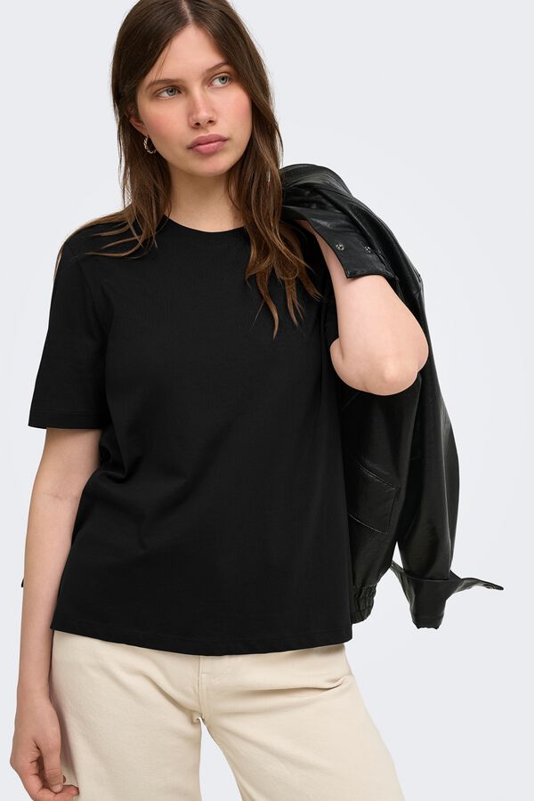 Only T-shirt de manga curta preto