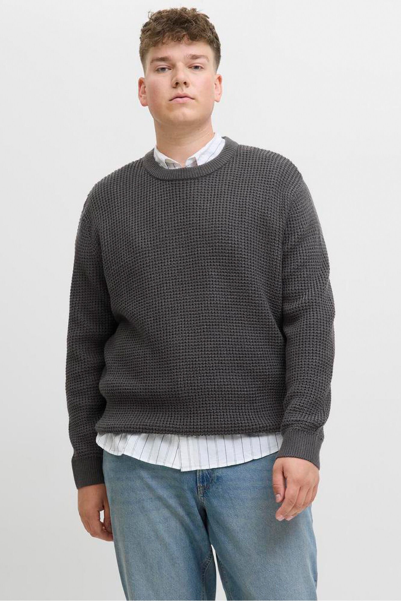 Jack & Jones PLUS Camisola b&aacute;sico de malha liso