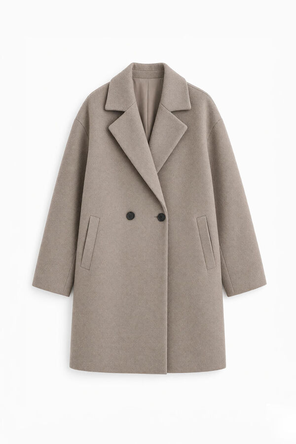 Springfield Double-breasted oversized coat nude