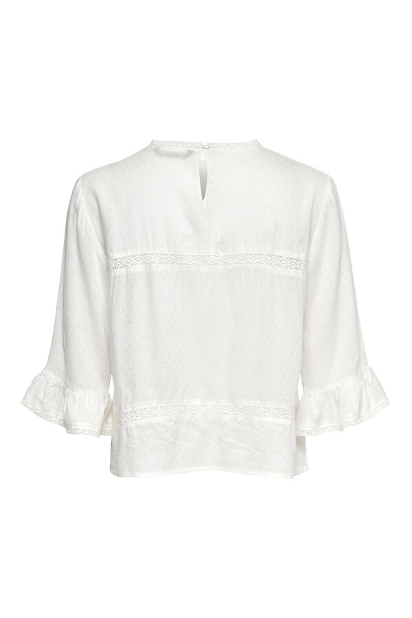 Springfield Blouse with 3/4-length sleeves and round neck bijela