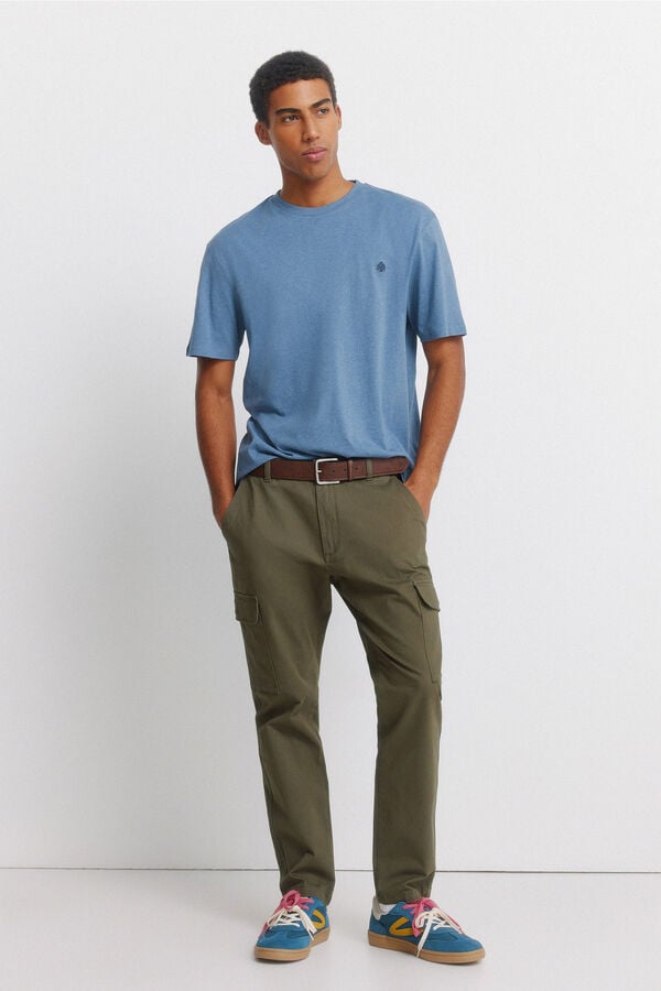 Springfield Viscose basic T-shirt blue