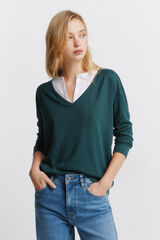 Springfield Long sleeve V-neck T-shirt green