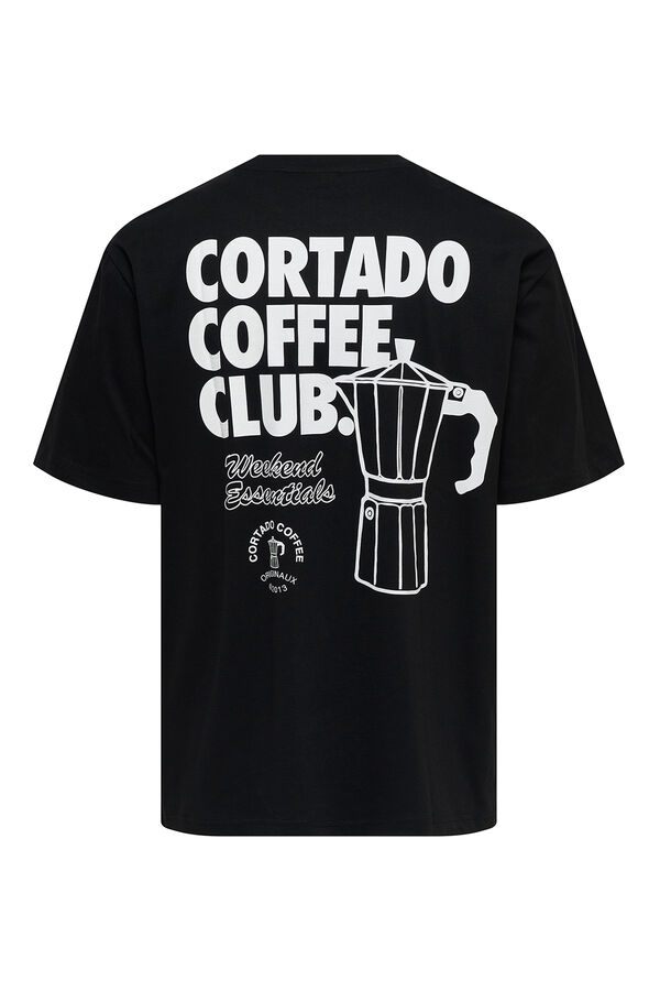 Only & Sons T-Shirt mit Vorder- und Rückseitenzeichnung Schwarz