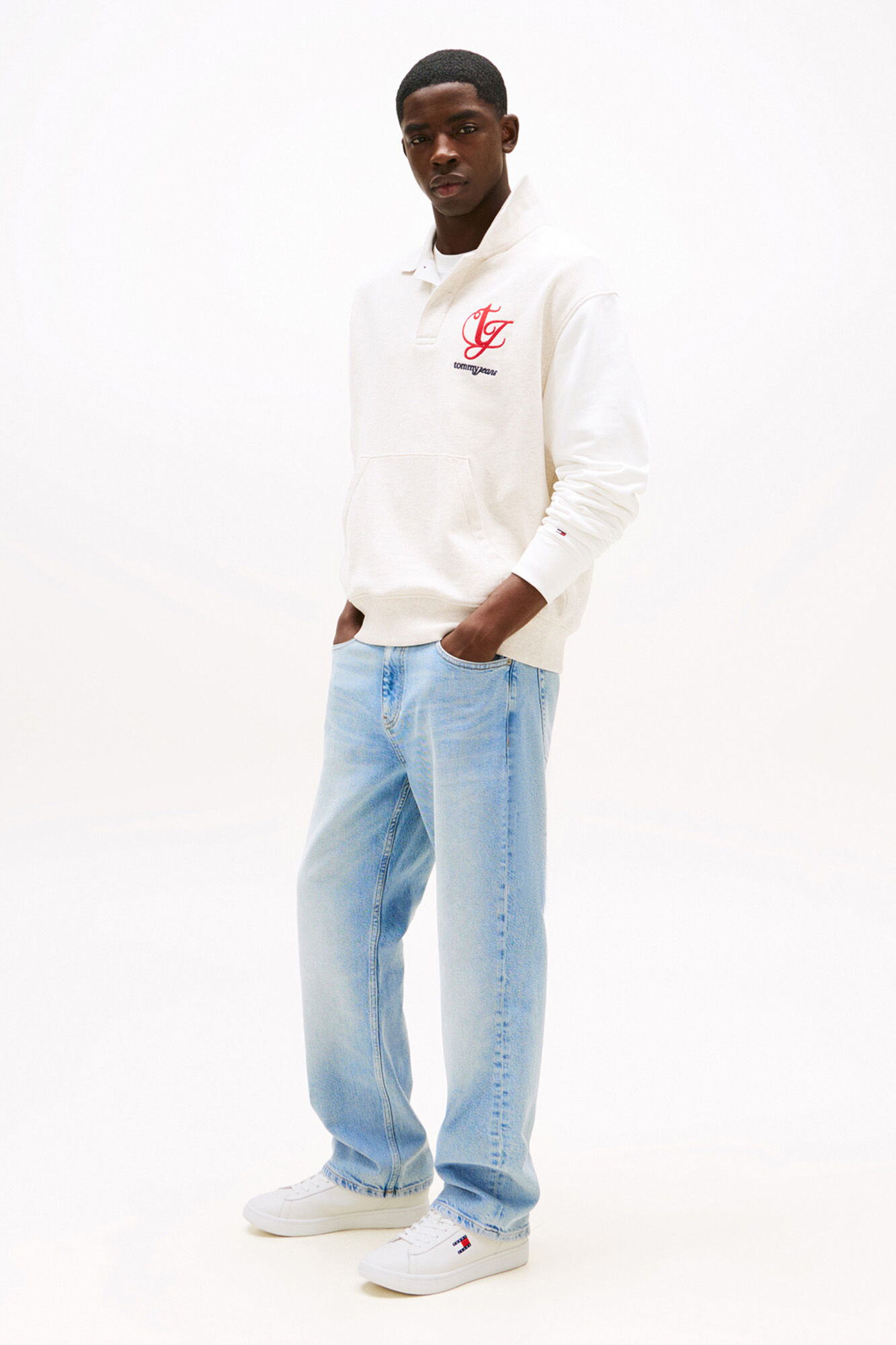 Tommy Jeans Zapatillas blancas con bandera de Tommy Jeans