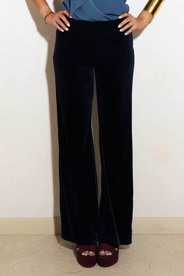 Cul Sac Velvet flared trousers blue