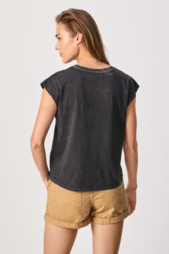 Springfield T-shirt with studded appliqué  grey mix