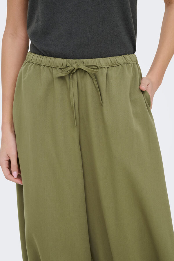 JDY Puffed long trousers nude