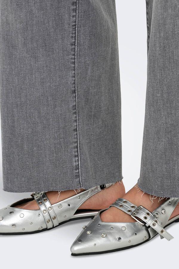 Only Jeans wide leg crop gris