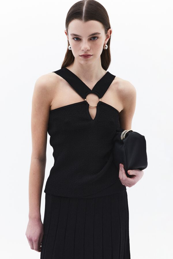 Oxxo Top con escote halter negro