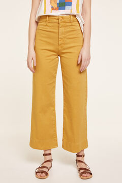 Springfield Jeans Culote Color estampado amarillo