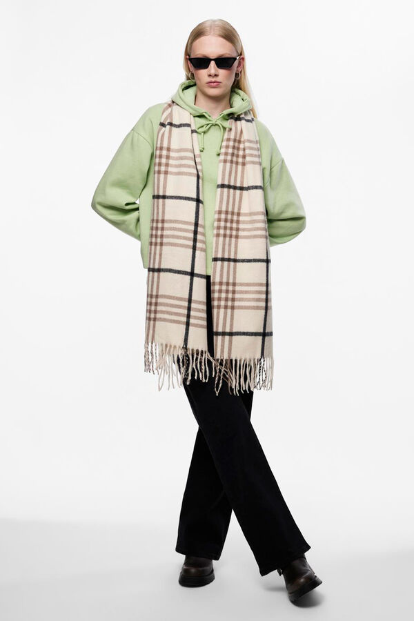 Pieces Bufanda fina de cuadros blanco