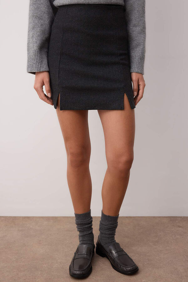 Trendyol Falda de punto mini gris