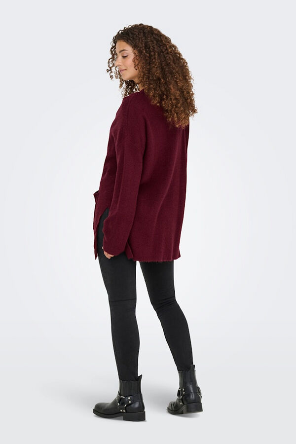 Only C&aacute;rdigan midi con bolsillos morado/lila