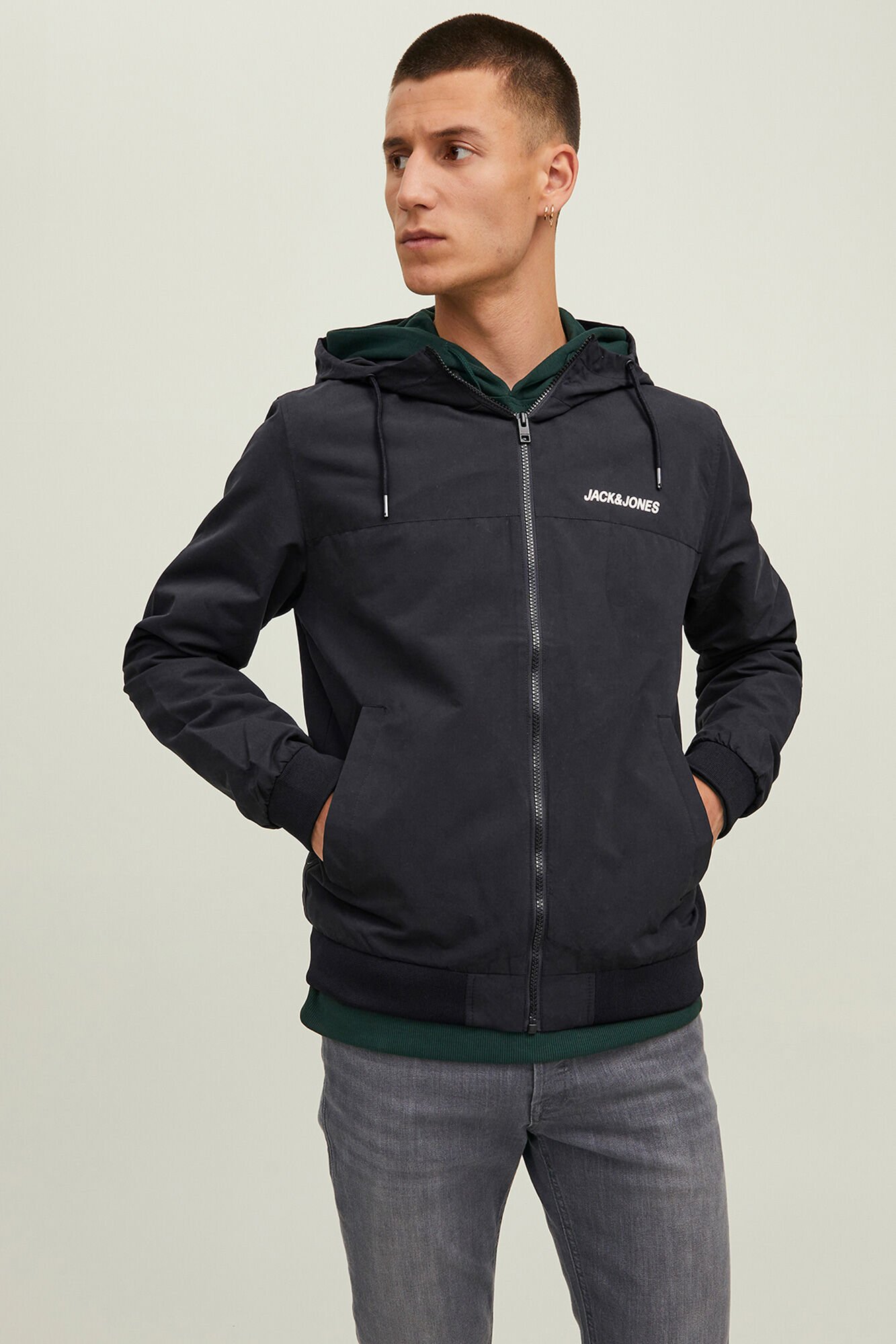 Jack & Jones Jaqueta bomber com capuz