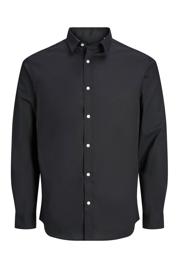 JJ REBEL Slim fit serge formal shirt black