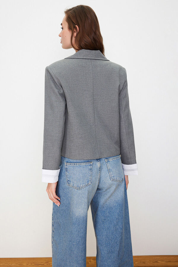 Trendyol Blazer cropped gris