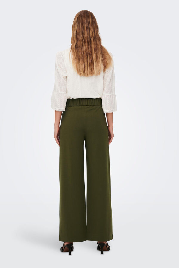 Springfield Long wide-fit trousers zelena