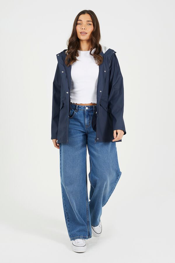 Brave Soul Hooded raincoat blue