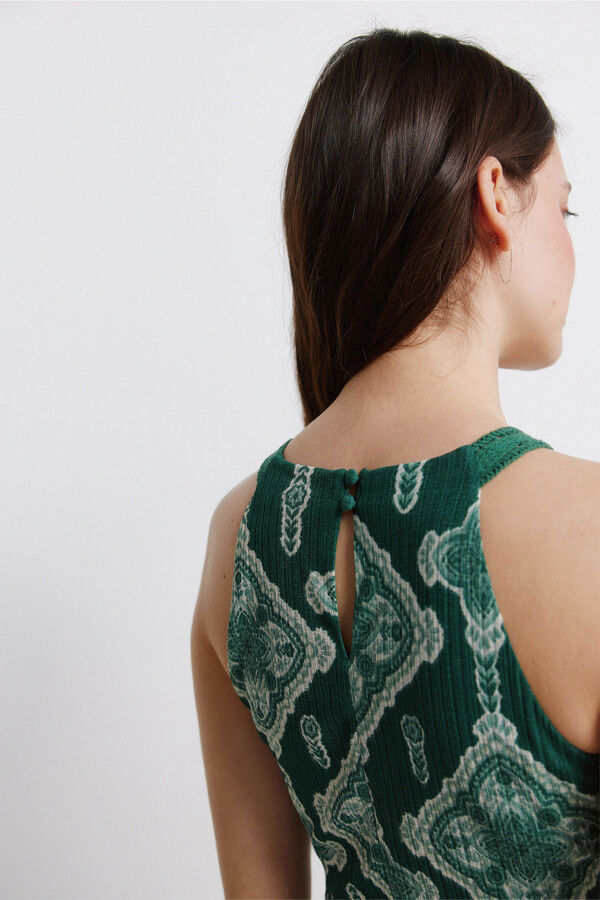 Springfield Crochet halterneck dress green