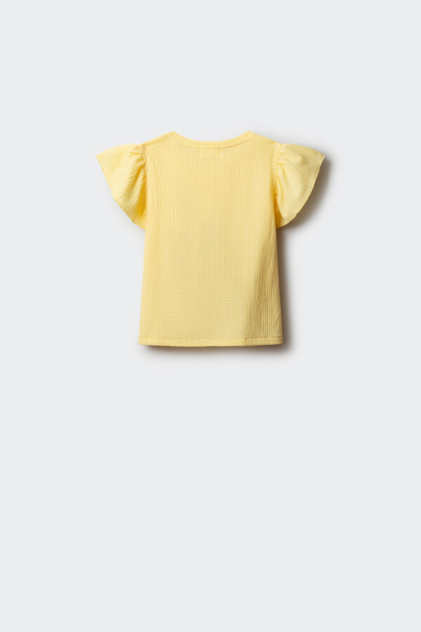 Springfield Kids Girl's short sleeve T-shirt with ruffles printed