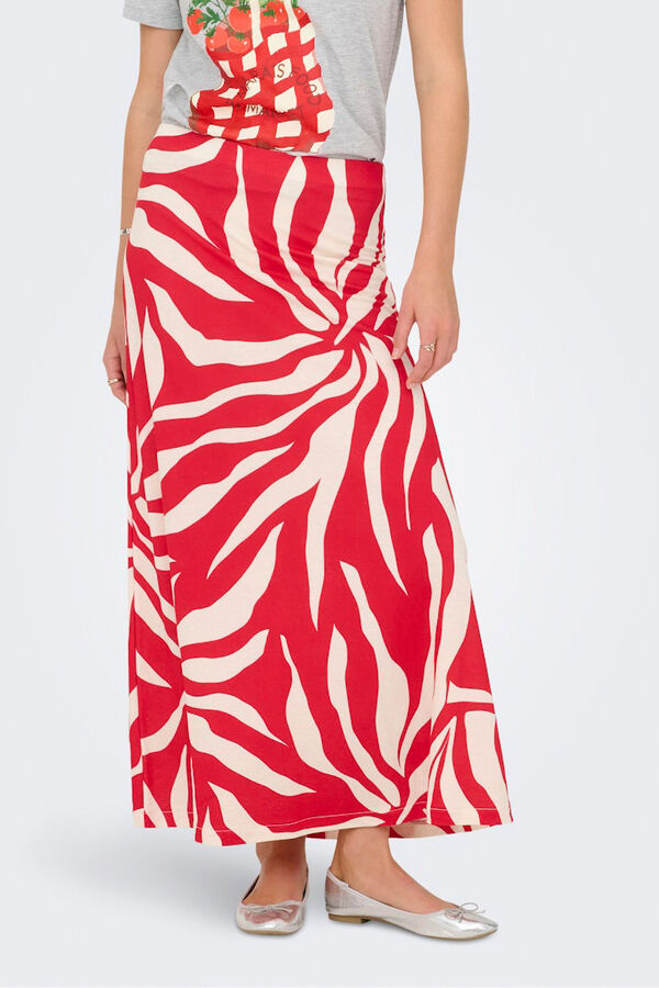 Only Floral print maxi skirt red